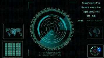 ricerca radar hud schermo animazione, digitale tecnologia radar schermo animato video