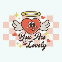 illustration of winged heart cartoon mascot character vector