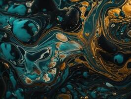 Bright fluid marble paint pattern Dynamic liquid shapes background created with technology photo