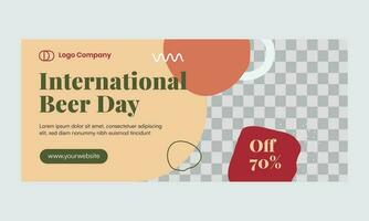 International Beer Day Banner Template. Suitable for content advertising, banner web, and campaign. vector