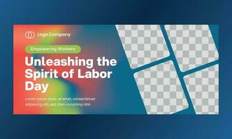 Mesh gradient banner of labor day concept template. Suitable for content promotion event, poster, etc. vector