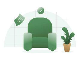 Success register furniture flat illustration suitable for mobile asset app and website design vector