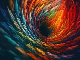 Colorful Swirling radial vortex background created with technology. photo