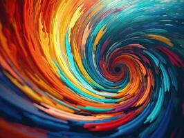 Colorful Swirling radial vortex background created with technology. photo