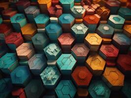 Colorful abstract background organic shapes Abstract geometric mosaic pattern created with technology photo