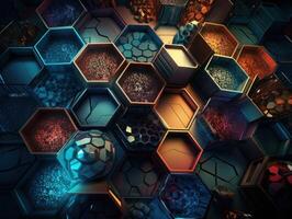 Colorful abstract background organic shapes Abstract geometric mosaic pattern created with technology photo