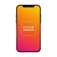 Modern Smartphone Mockup Colorful Gradient Display Isolated Vector Illustration