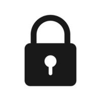 Lock Keyhole Flat Silhouette Icon Vector Illustration