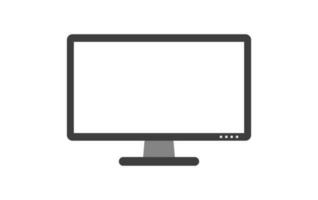 Flat Monitor Display Icon Isolated Vector Illustration