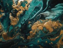 Bright fluid marble paint pattern Dynamic liquid shapes background created with technology photo