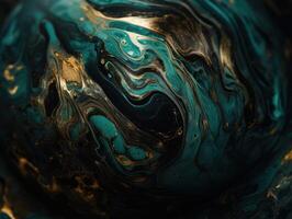 Bright fluid marble paint pattern Dynamic liquid shapes background created with technology photo