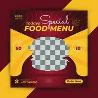 Burger fast food restaurant social media poster design template web banner. vector