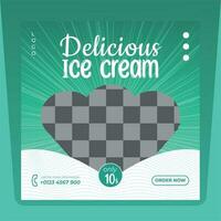 Ice craem poster design template for restaurant marketing. Ice cream web banner design. vector