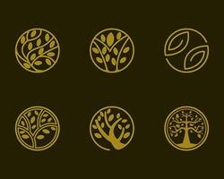 set tree logo design template. tree icon. tree nature illustration vector