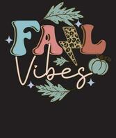 Fall Vibes Retro Autumn Pumpkin Leopard Fall T shirt Design vector