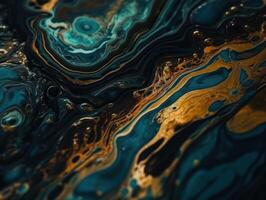 Bright fluid marble paint pattern Dynamic liquid shapes background created with technology photo