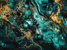 Bright fluid marble paint pattern Dynamic liquid shapes background created with Generative AI technology photo