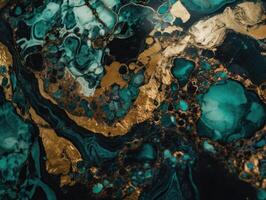 Bright fluid marble paint pattern Dynamic liquid shapes background created with technology photo