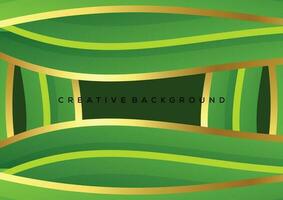 green with luxury line abstract background design vector