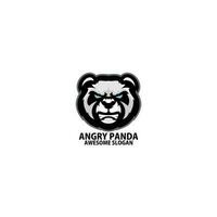 angry panda design gaming esport logo vector