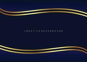 dark blue with luxury line design wave background vector