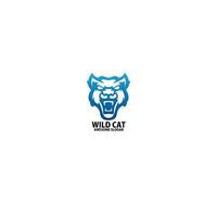 panther head logo design gradient line art vector