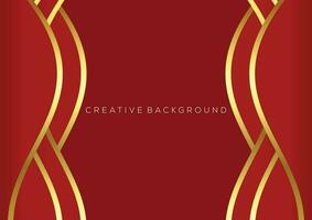 red with luxury line design modern background vector