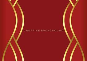 red with luxury line design modern background vector