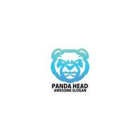 panda head logo design gradient line art vector