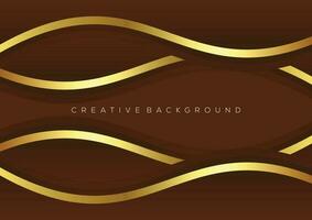 brown with luxury line design wave background vector