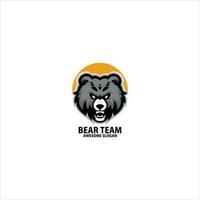 oso cabeza logo juego de azar deporte diseño mascota vector