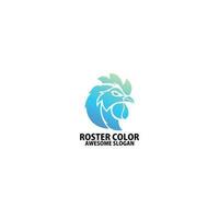 rooster head logo design gradient color vector