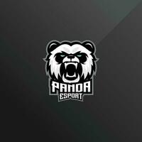 panda angry logo design gaming esport team vector