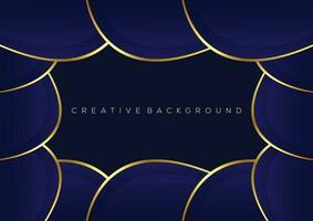 dark blue with luxury line decoration background design vector