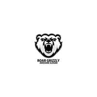 grizzly head logo design mascot vector