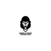 gorilla head logo design vector