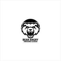oso enojado logo diseño mascota vector