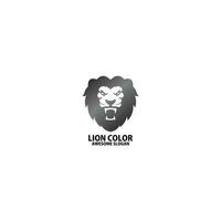 lion head logo design gradient color vector