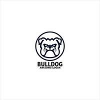 bulldog logo design line art vector
