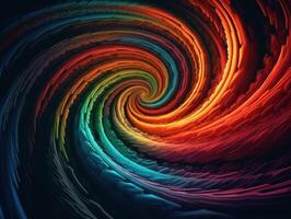 Colorful Swirling radial vortex background created with technology. photo
