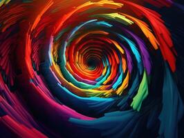 Colorful Swirling radial vortex background created with technology. photo