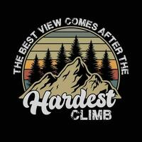 Hiking T-shirt Design vector