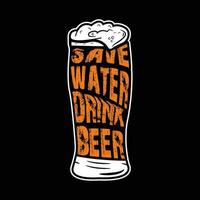 Beer Glass T-shirt Design vector