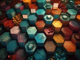 Colorful abstract background organic shapes Abstract geometric mosaic pattern created with technology photo