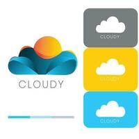 nube vector logo diseño