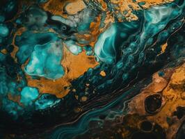 Bright fluid marble paint pattern Dynamic liquid shapes background created with technology photo