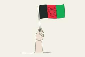 A hand raised the Afghanistan flag vector