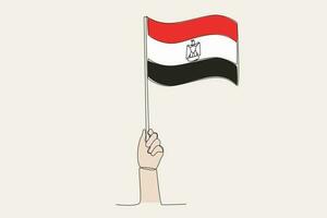 A hand raised the Egypt flag vector