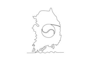 un mapa y símbolo de Corea vector