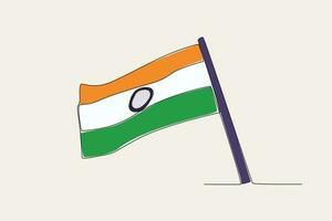 Colored illustration of the flying Indian flag vector